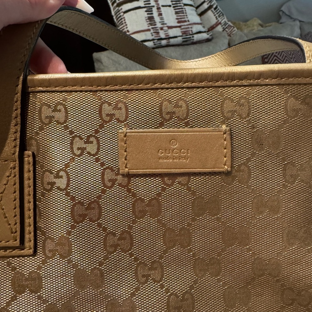 PRICE DROP!!! GUCCI GOLD IMPRIME GG Monogram - Picture 2 of 14